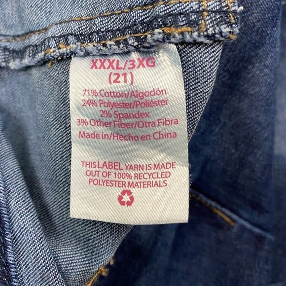 No Boundaries Super High Rise Pull On Women's size 3x Dark Wash Blue Denim Jeans - Picture 4 of 4